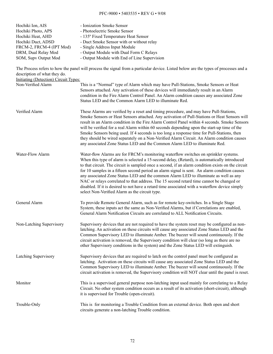 Potter PFC-9000 Series User Manual | Page 72 / 90