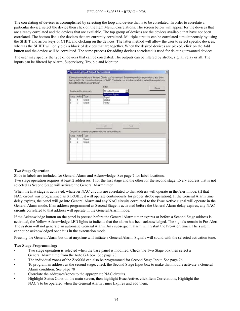 Potter PFC-9000 Series User Manual | Page 74 / 90