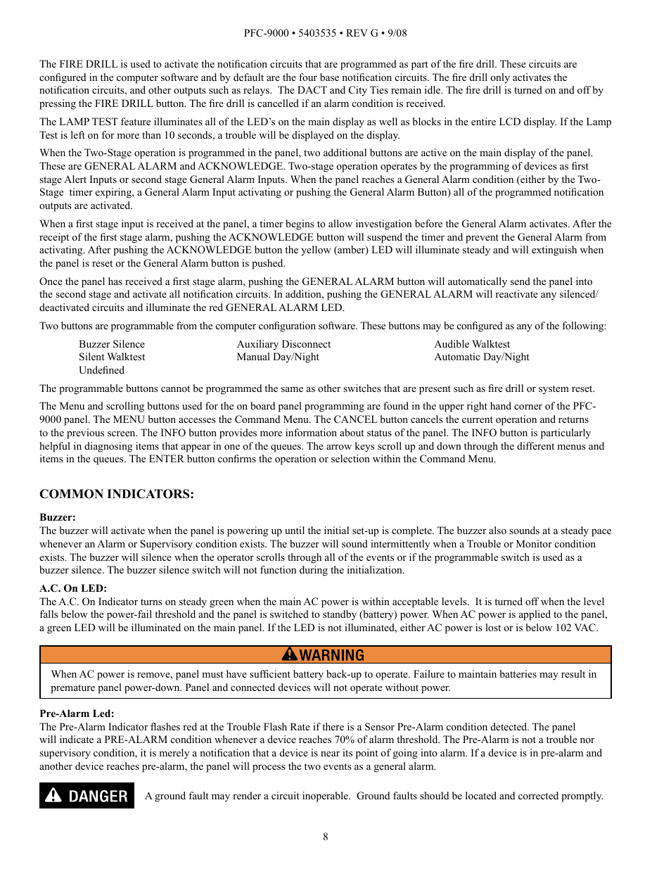 Potter PFC-9000 Series User Manual | Page 8 / 90