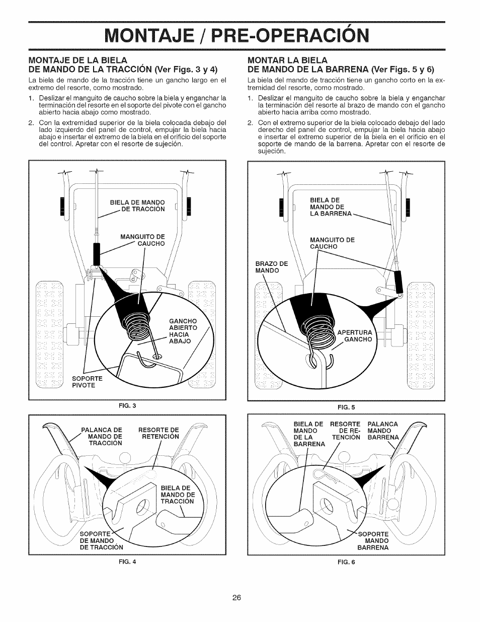 Montaje de la biela, Montar la biela, Montaje / pre-operacion | Craftsman 917.881064 User Manual | Page 26 / 68