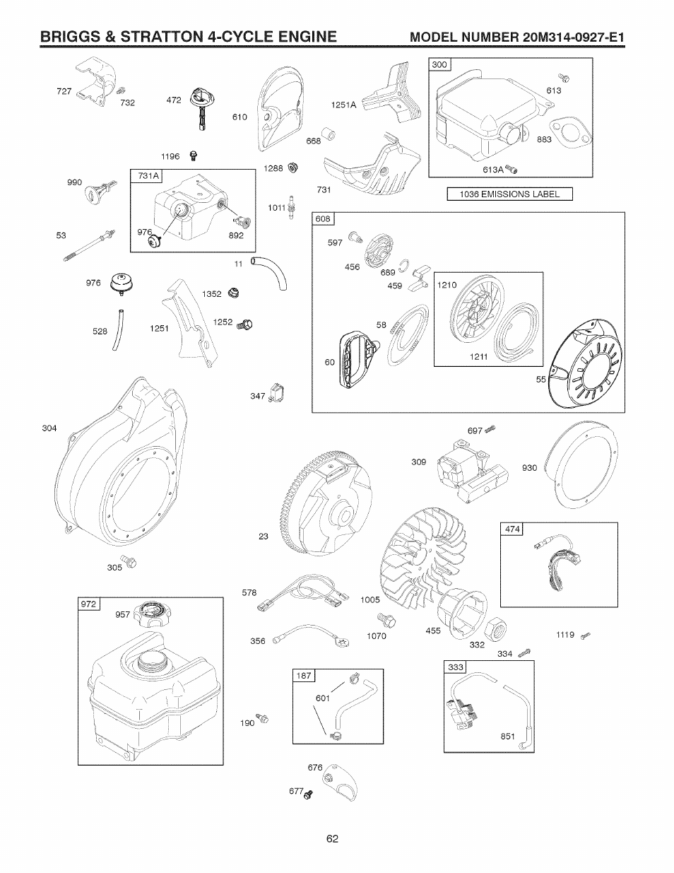 Briggs & stratton 4-cycle engine | Craftsman 917.881064 User Manual | Page 62 / 68