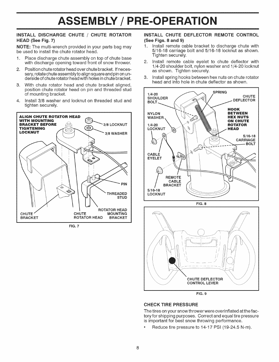 Assembly / pre-operation | Craftsman 917.881064 User Manual | Page 8 / 68