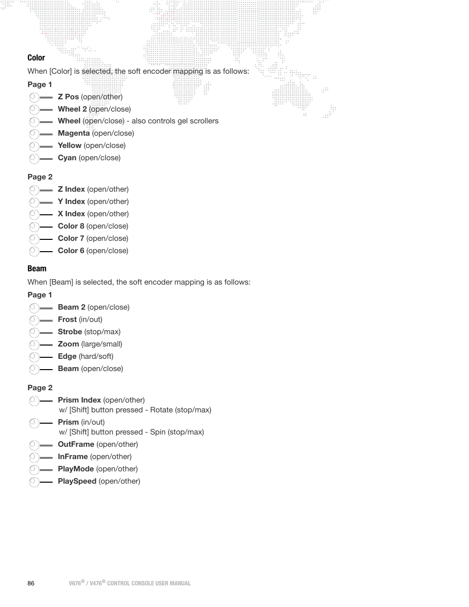 Color, Beam, Color beam | PRG V676 User Manual 3.5 User Manual | Page 104 / 444