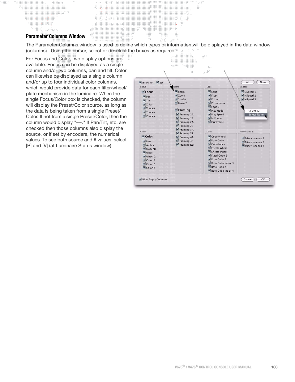 Parameter columns window | PRG V676 User Manual 3.5 User Manual | Page 121 / 444