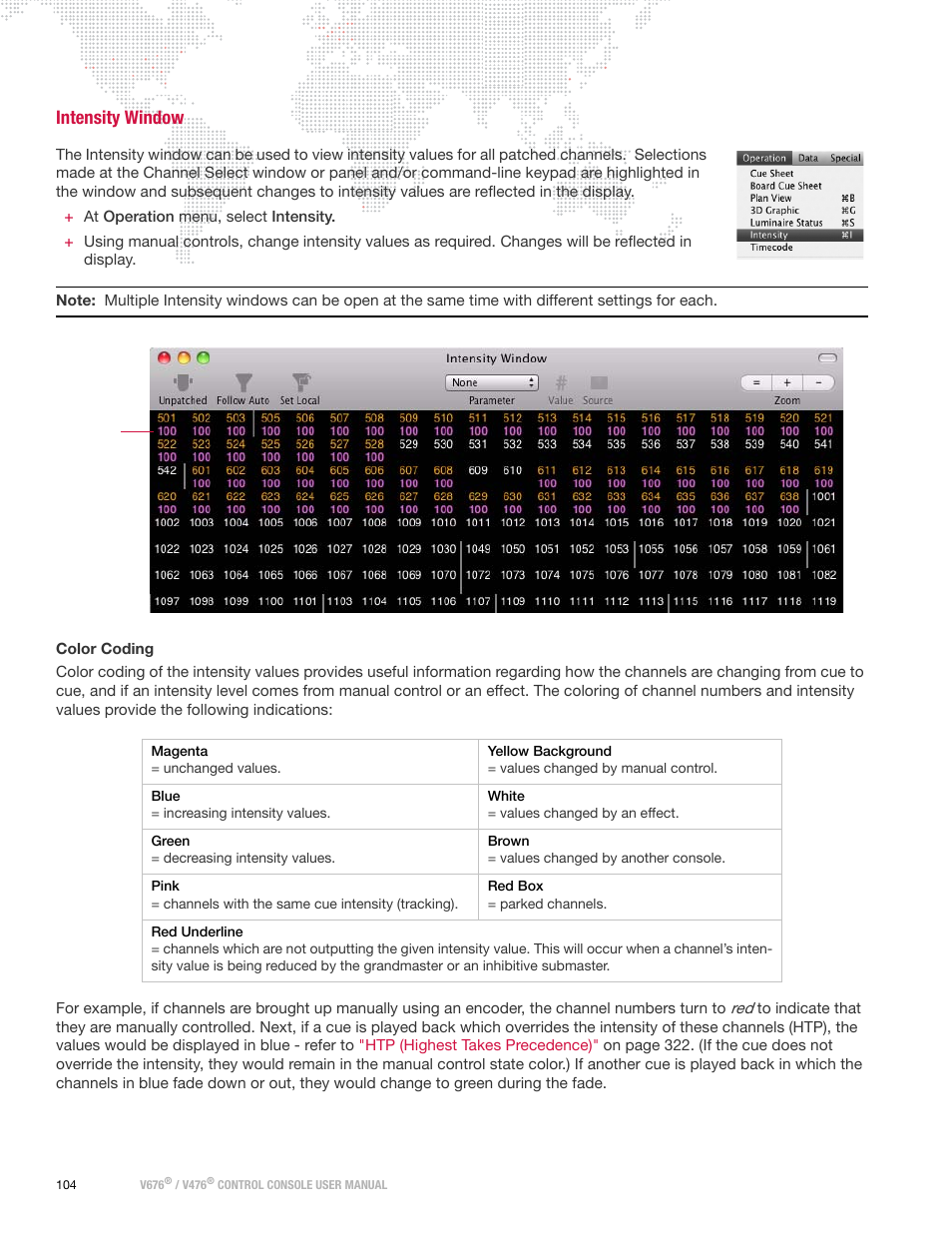 Intensity window | PRG V676 User Manual 3.5 User Manual | Page 122 / 444