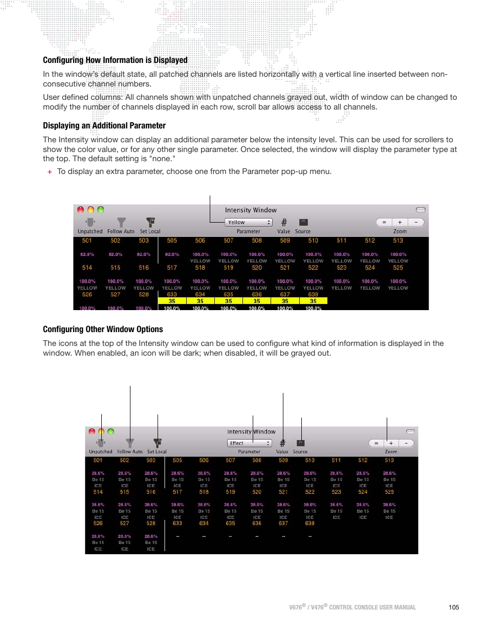 Configuring how information is displayed, Displaying an additional parameter, Configuring other window options | PRG V676 User Manual 3.5 User Manual | Page 123 / 444