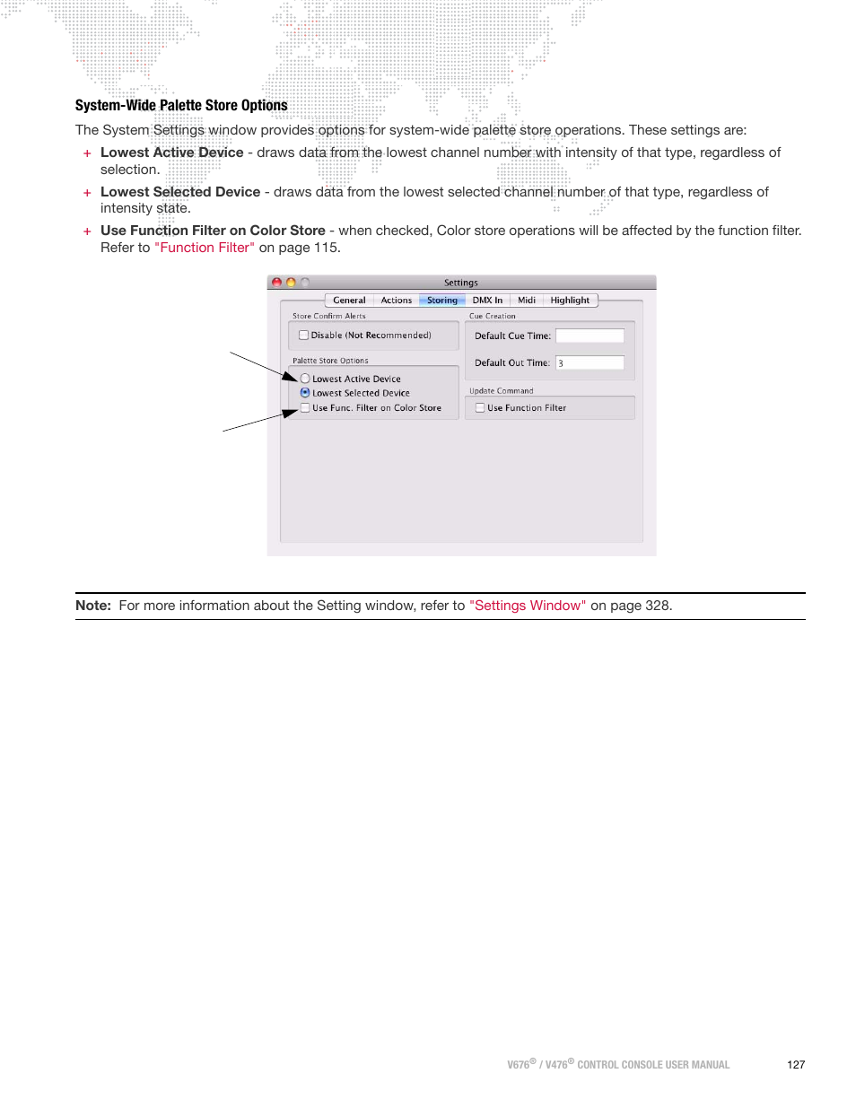 System-wide palette store options | PRG V676 User Manual 3.5 User Manual | Page 145 / 444