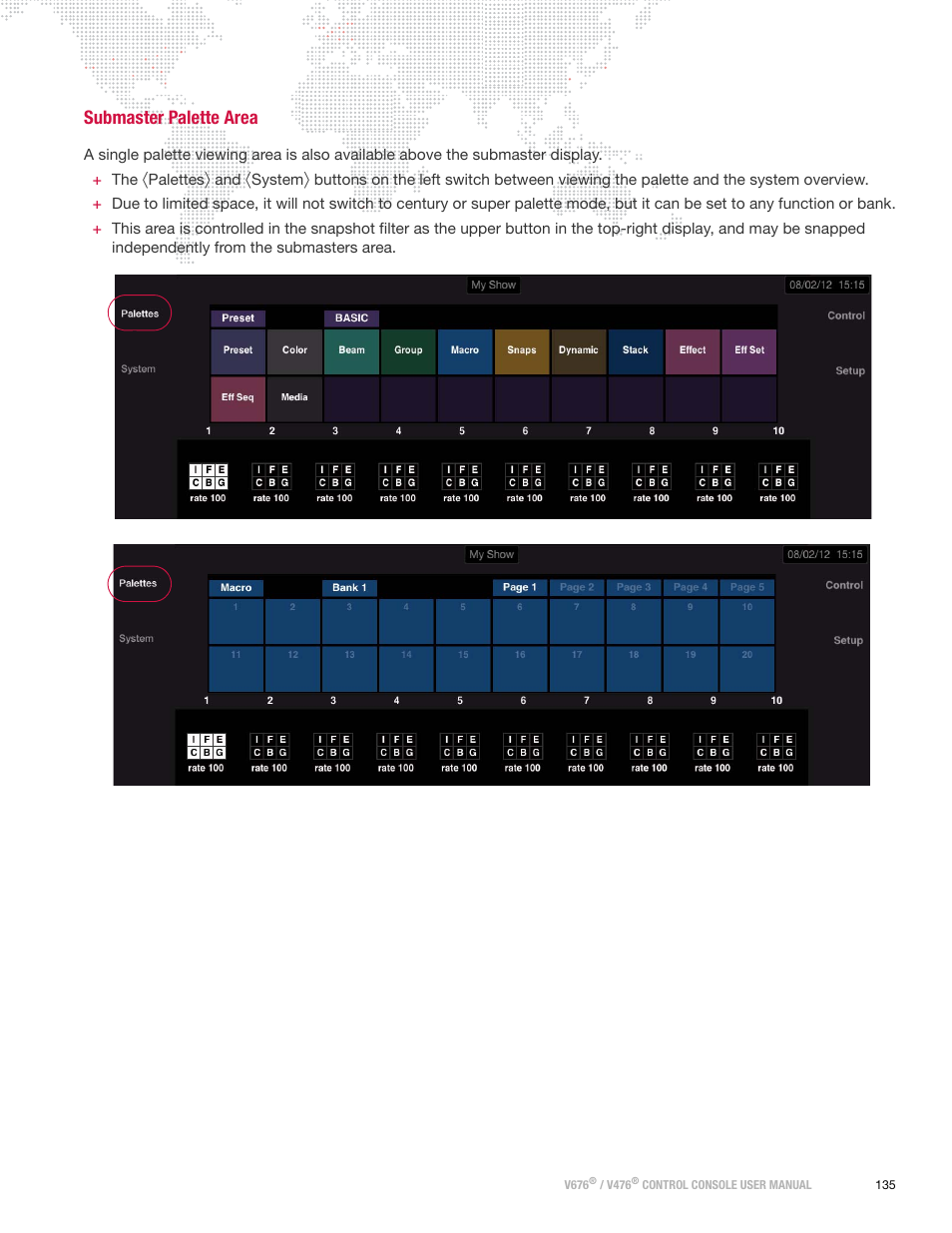 Submaster palette area | PRG V676 User Manual 3.5 User Manual | Page 153 / 444