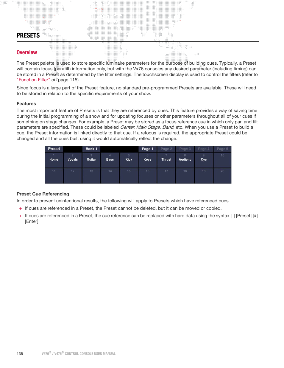 Presets, Overview | PRG V676 User Manual 3.5 User Manual | Page 154 / 444