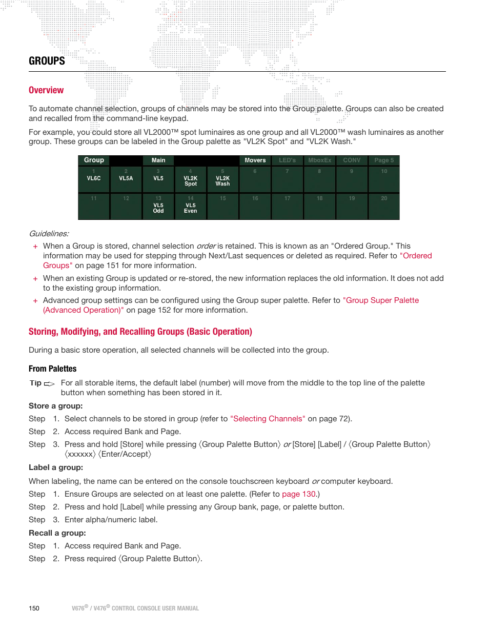 Groups, Overview, From palettes | PRG V676 User Manual 3.5 User Manual | Page 168 / 444
