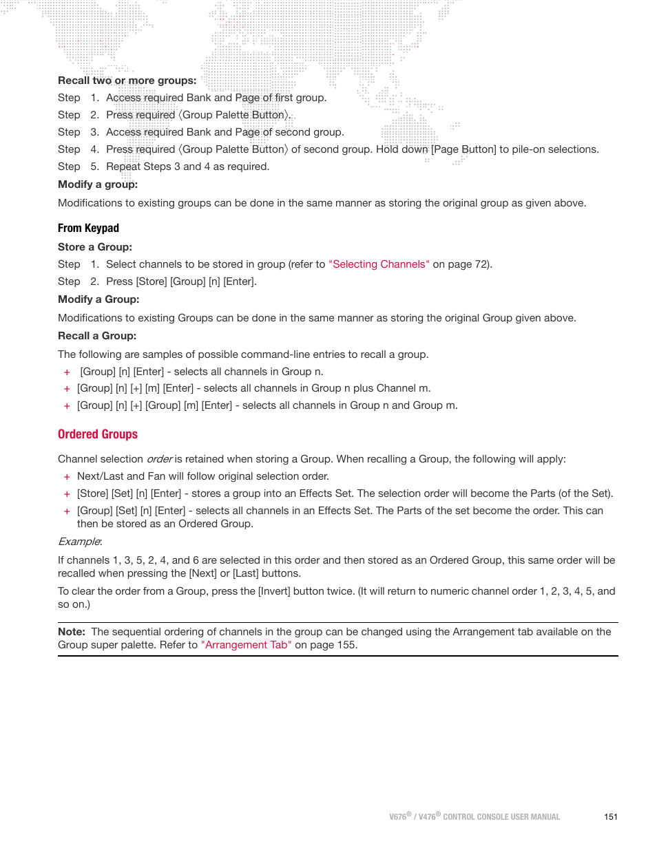 From keypad, Ordered groups, Ordered | Groups | PRG V676 User Manual 3.5 User Manual | Page 169 / 444