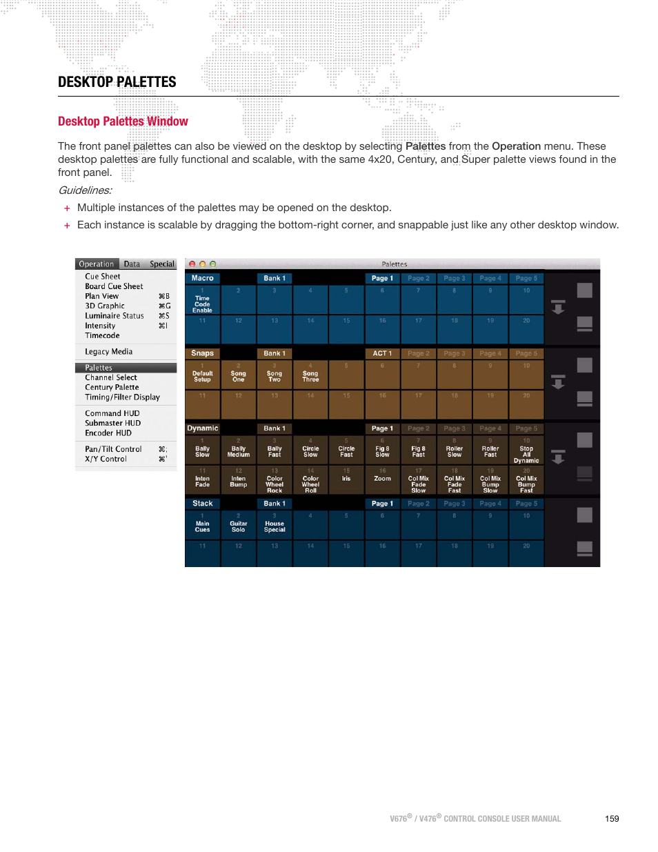 Desktop palettes, Desktop palettes window | PRG V676 User Manual 3.5 User Manual | Page 177 / 444