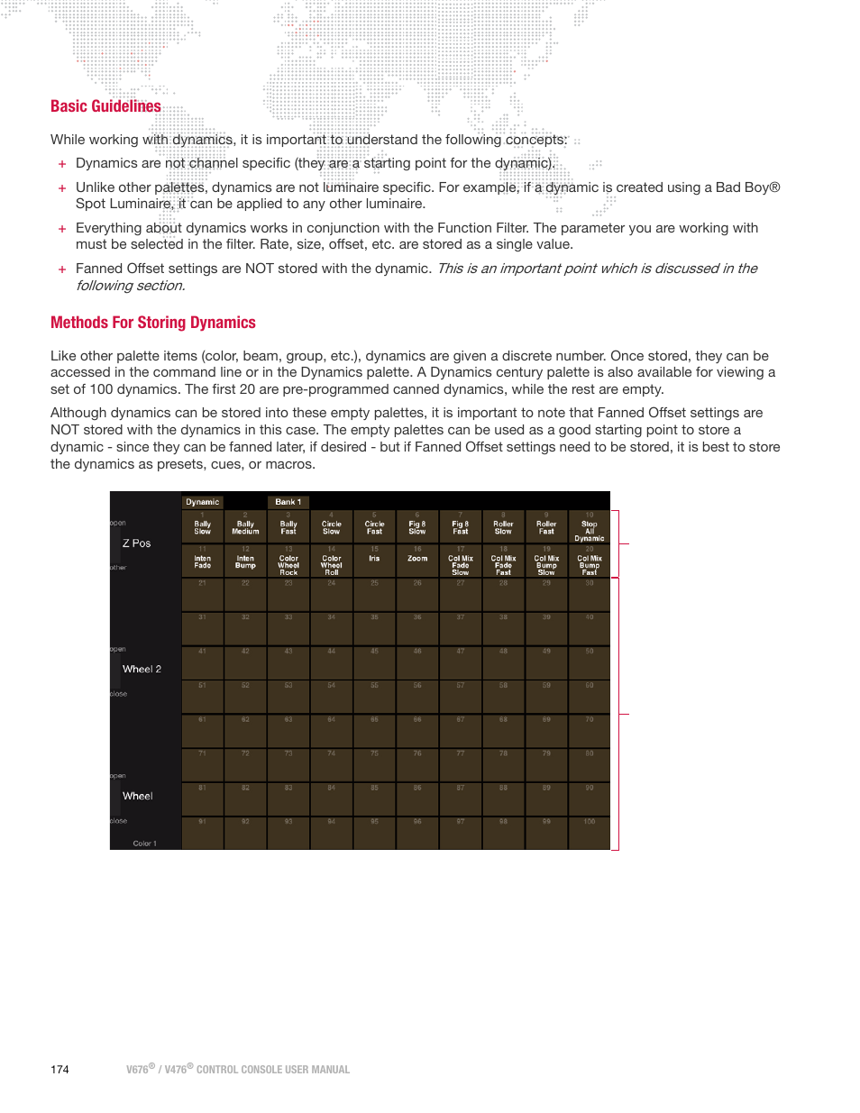 Basic guidelines, Methods for storing dynamics, Basic guidelines methods for storing dynamics | PRG V676 User Manual 3.5 User Manual | Page 192 / 444