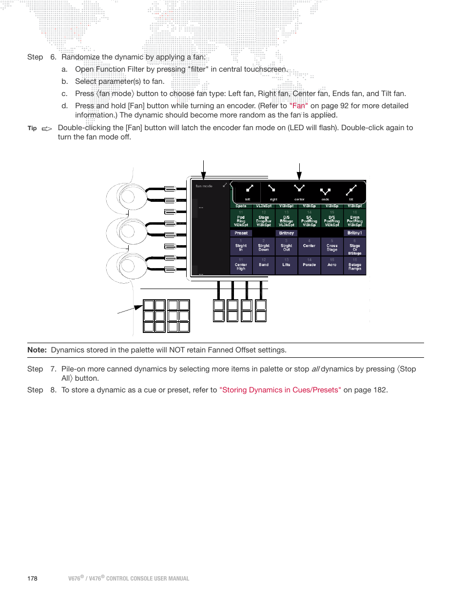 Fan mode, Dynamics by pressing, Stop all | PRG V676 User Manual 3.5 User Manual | Page 196 / 444