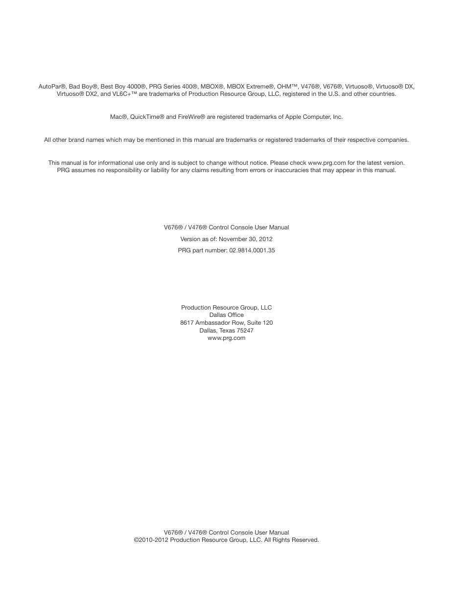 PRG V676 User Manual 3.5 User Manual | Page 2 / 444