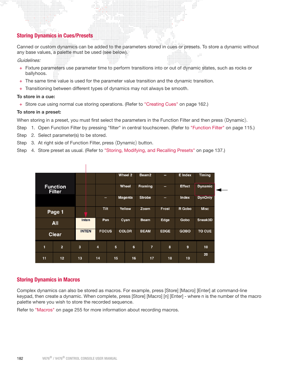 Storing dynamics in cues/presets, Storing dynamics in macros | PRG V676 User Manual 3.5 User Manual | Page 200 / 444