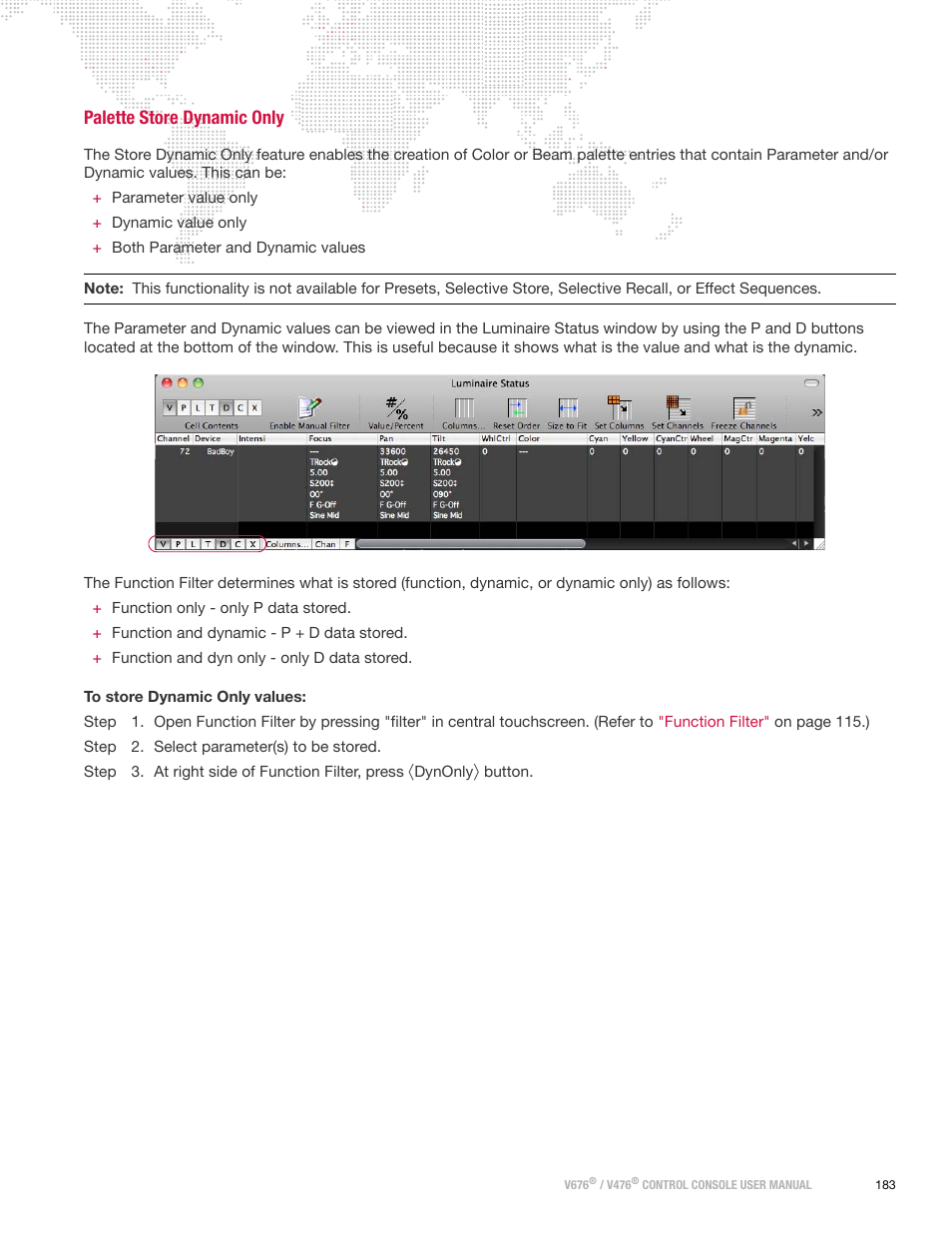 Palette store dynamic only | PRG V676 User Manual 3.5 User Manual | Page 201 / 444