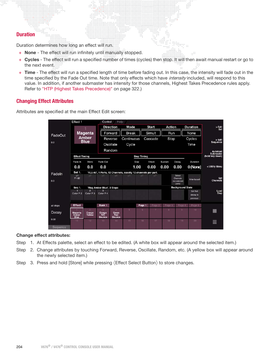 Duration, Changing effect attributes, Duration changing effect attributes | PRG V676 User Manual 3.5 User Manual | Page 222 / 444