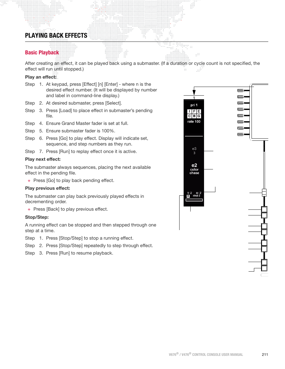 Playing back effects, Basic playback | PRG V676 User Manual 3.5 User Manual | Page 229 / 444