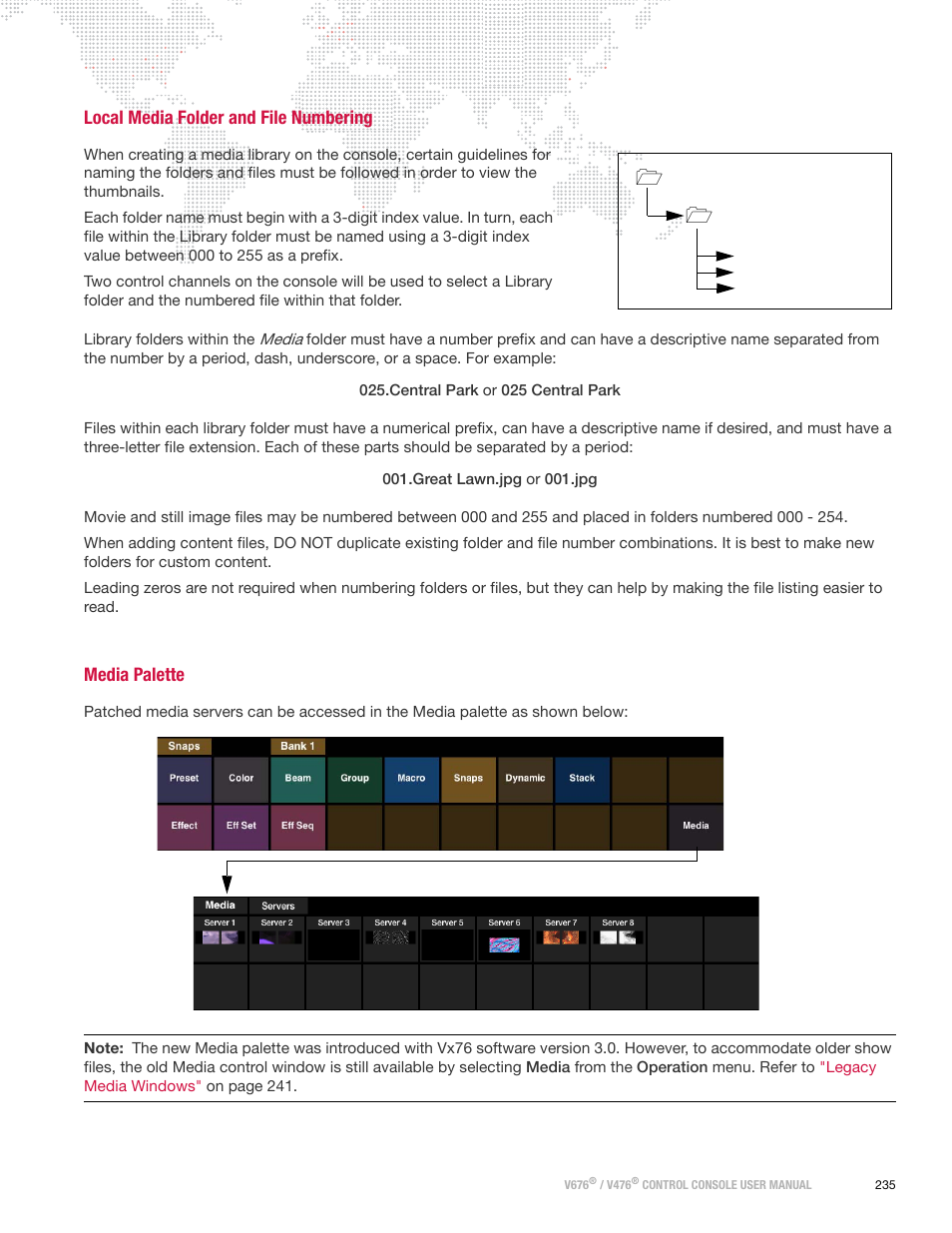 Local media folder and file numbering, Media palette | PRG V676 User Manual 3.5 User Manual | Page 253 / 444