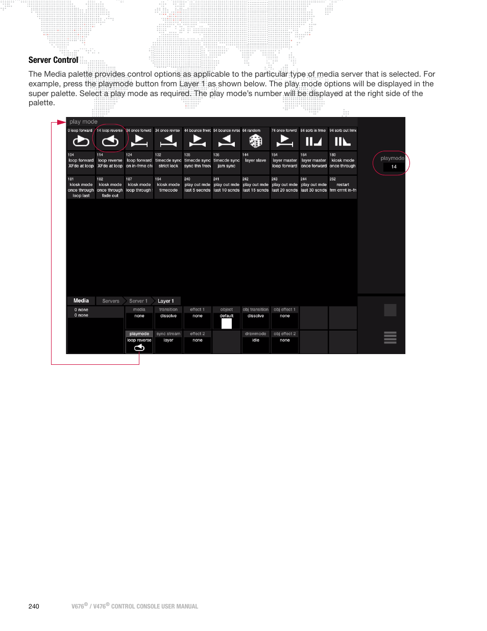 Server control | PRG V676 User Manual 3.5 User Manual | Page 258 / 444