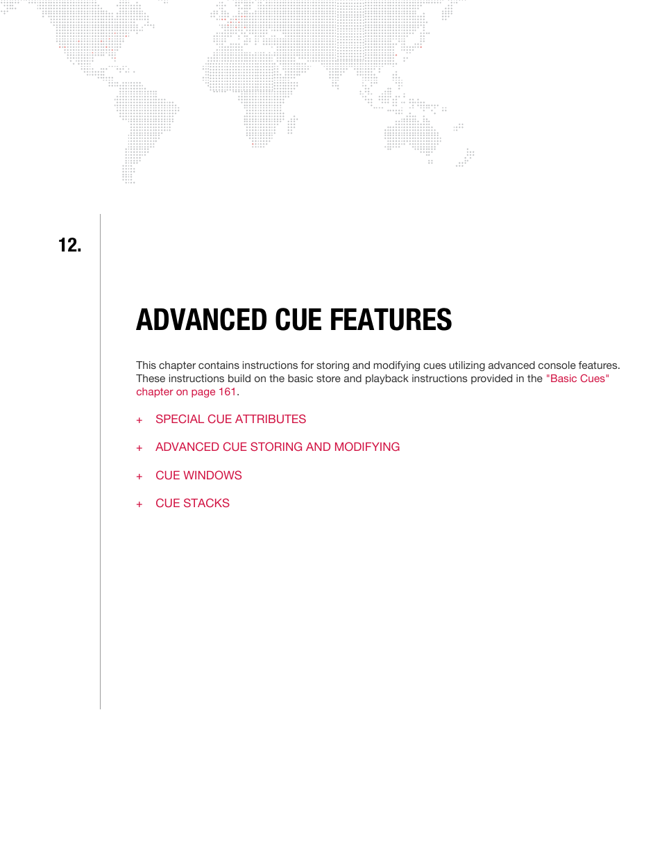 Advanced cue features, Chapter 12. advanced cue features | PRG V676 User Manual 3.5 User Manual | Page 289 / 444