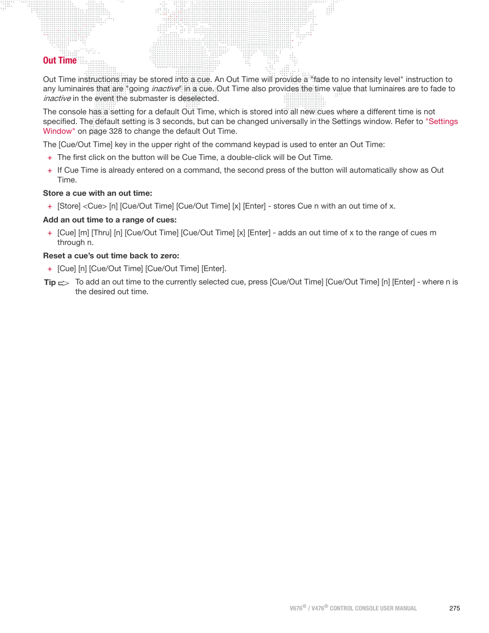 Out time | PRG V676 User Manual 3.5 User Manual | Page 293 / 444