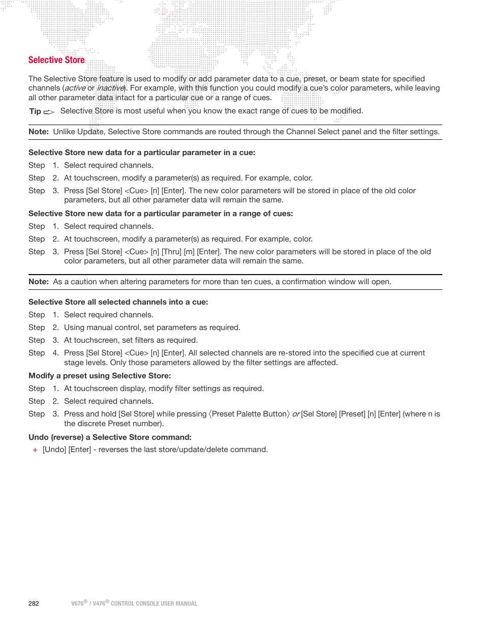 Selective store | PRG V676 User Manual 3.5 User Manual | Page 300 / 444