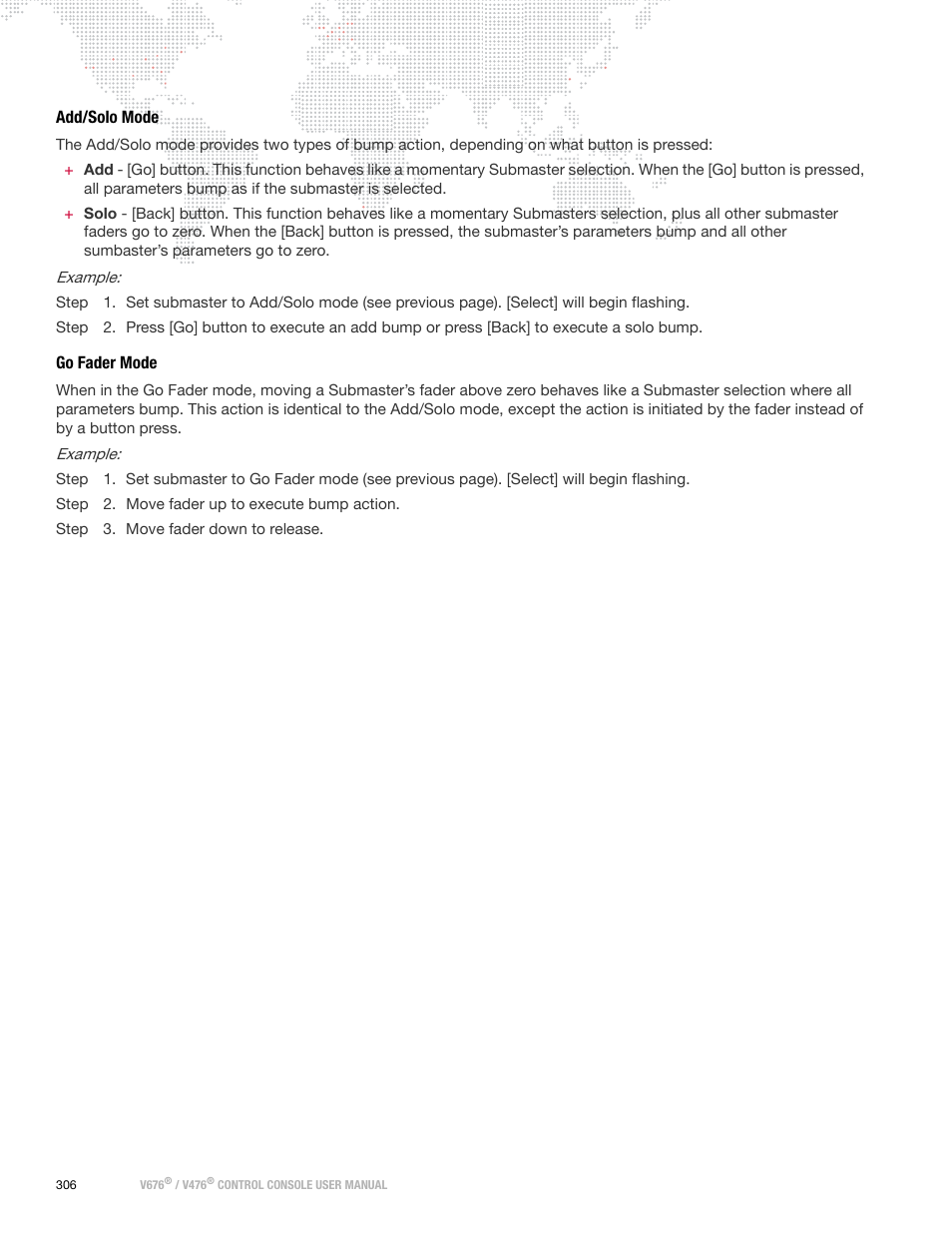 Add/solo mode, Go fader mode, Add/solo mode go fader mode | PRG V676 User Manual 3.5 User Manual | Page 324 / 444