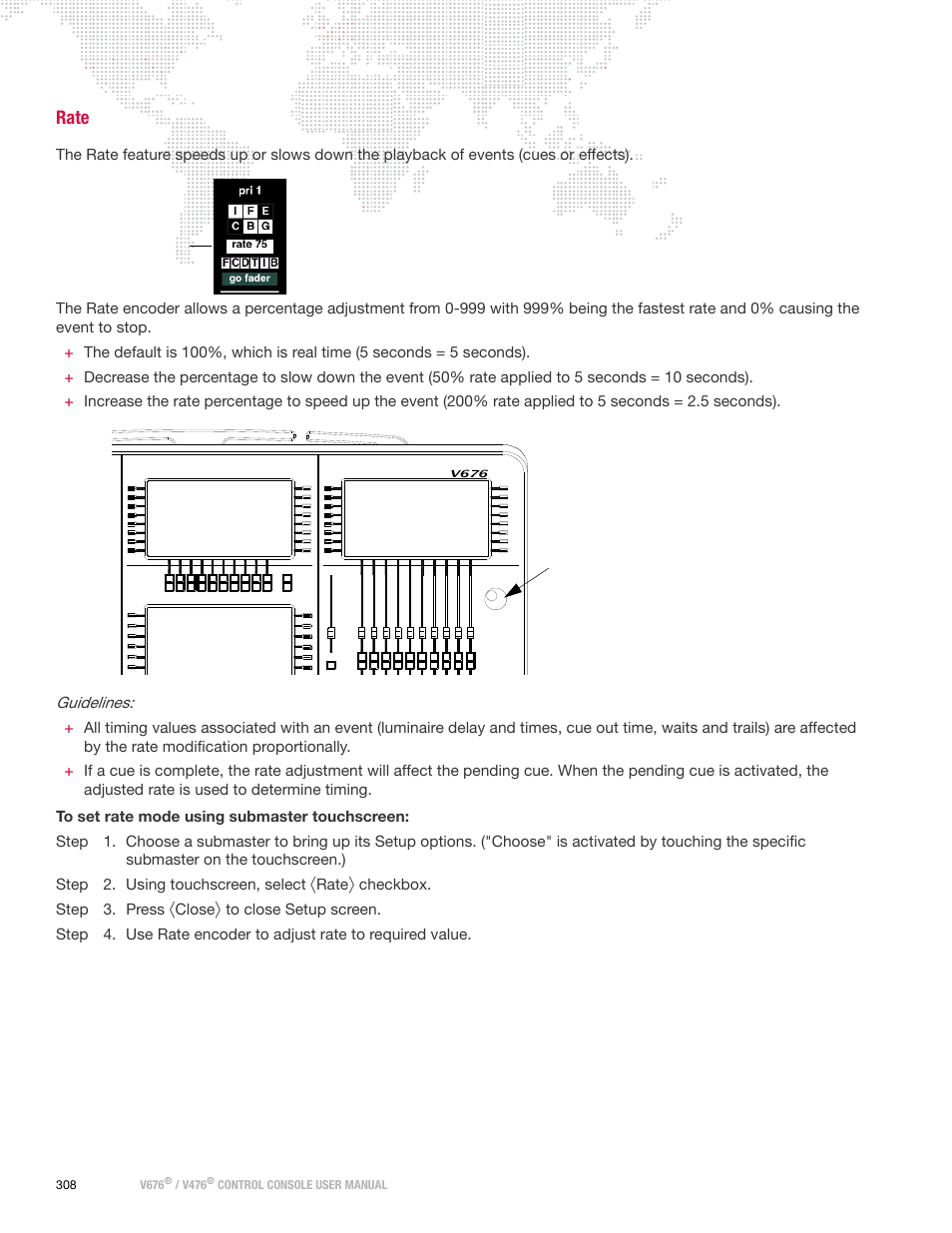 Rate, Guidelines, Checkbox. step 3. press | Close, Bank func, Select | PRG V676 User Manual 3.5 User Manual | Page 326 / 444