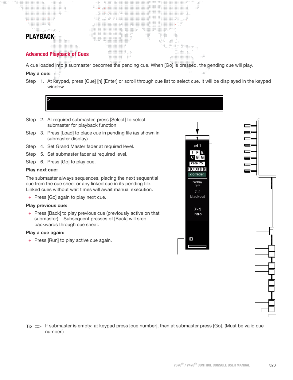 Playback, Advanced playback of cues | PRG V676 User Manual 3.5 User Manual | Page 341 / 444