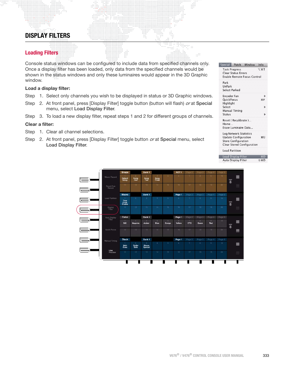 Display filters, Loading filters | PRG V676 User Manual 3.5 User Manual | Page 351 / 444