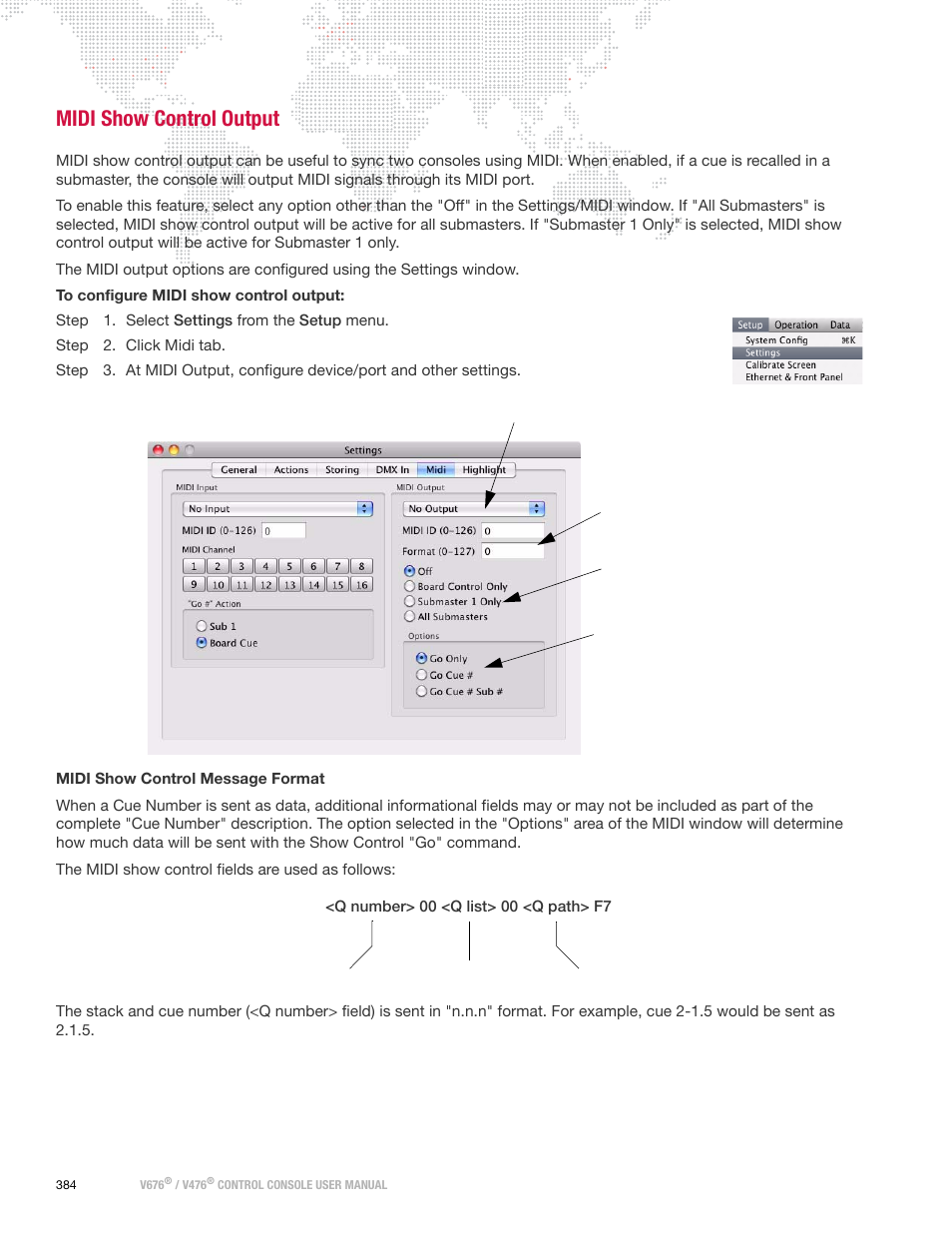 Midi show control output | PRG V676 User Manual 3.5 User Manual | Page 402 / 444