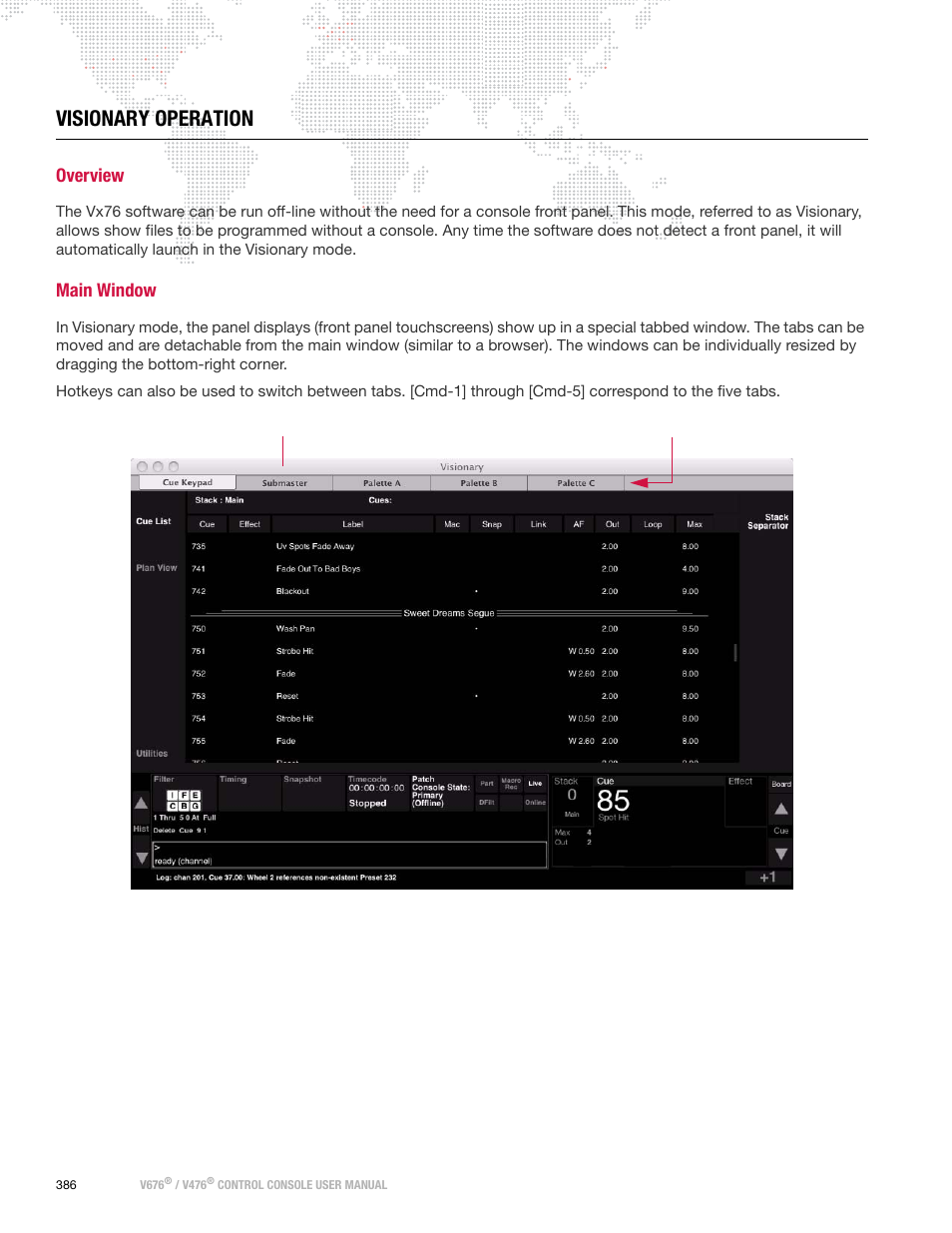 Visionary operation, Overview, Main window | Overview main window | PRG V676 User Manual 3.5 User Manual | Page 404 / 444