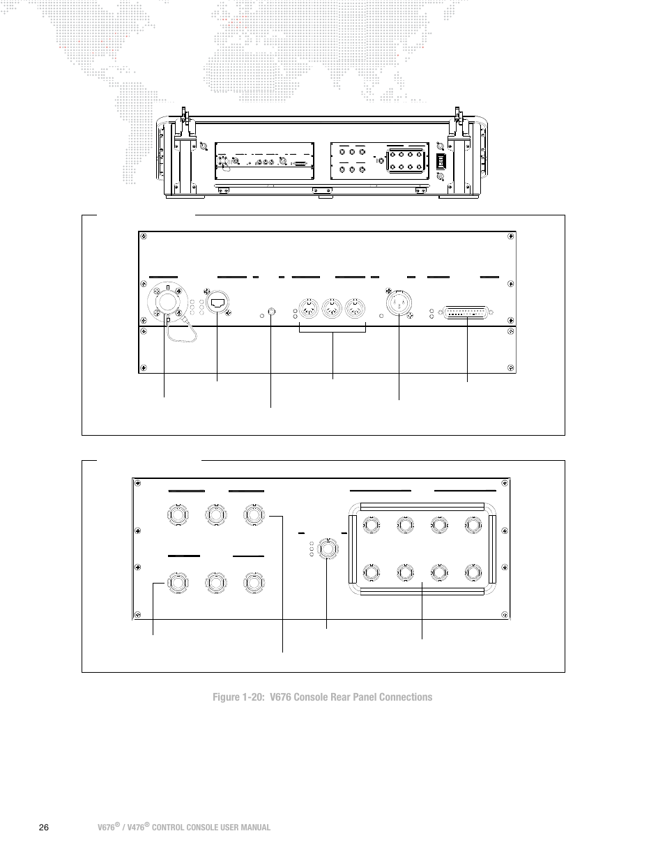 Tx rx lk in out in, Link tx, V476 | Control console user manual, System interface console interface, V676 console rear panel optic port ethernet port | PRG V676 User Manual 3.5 User Manual | Page 44 / 444
