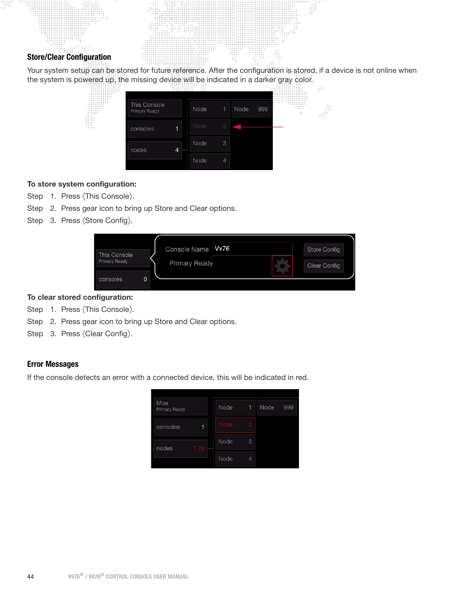 Store/clear configuration, Error messages, Store/clear configuration error messages | PRG V676 User Manual 3.5 User Manual | Page 62 / 444