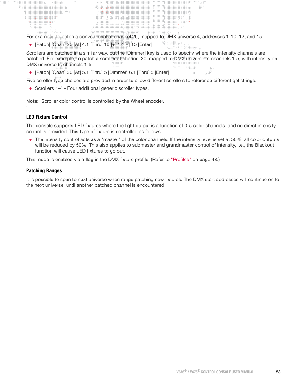 Led fixture control, Patching ranges, Led fixture control patching ranges | PRG V676 User Manual 3.5 User Manual | Page 71 / 444