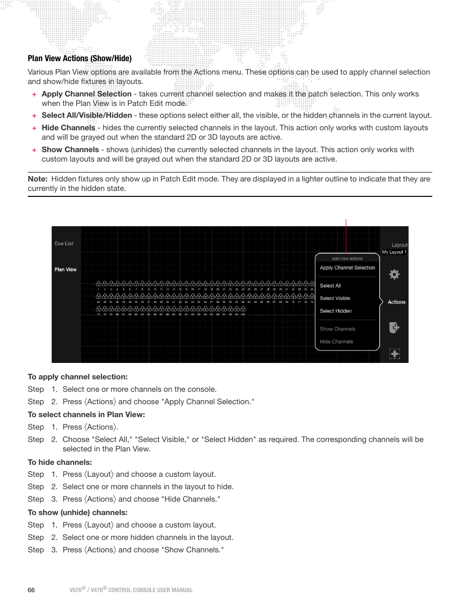 Plan view actions (show/hide) | PRG V676 User Manual 3.5 User Manual | Page 84 / 444