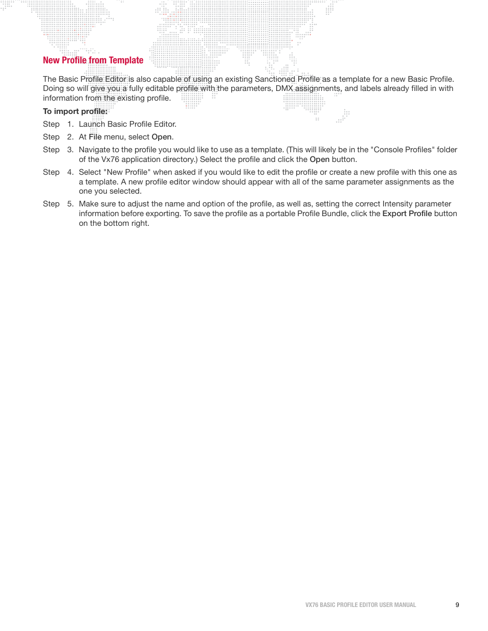 New profile from template | PRG Vx76 Basic Profile Editor User Manual v1.1 User Manual | Page 11 / 14