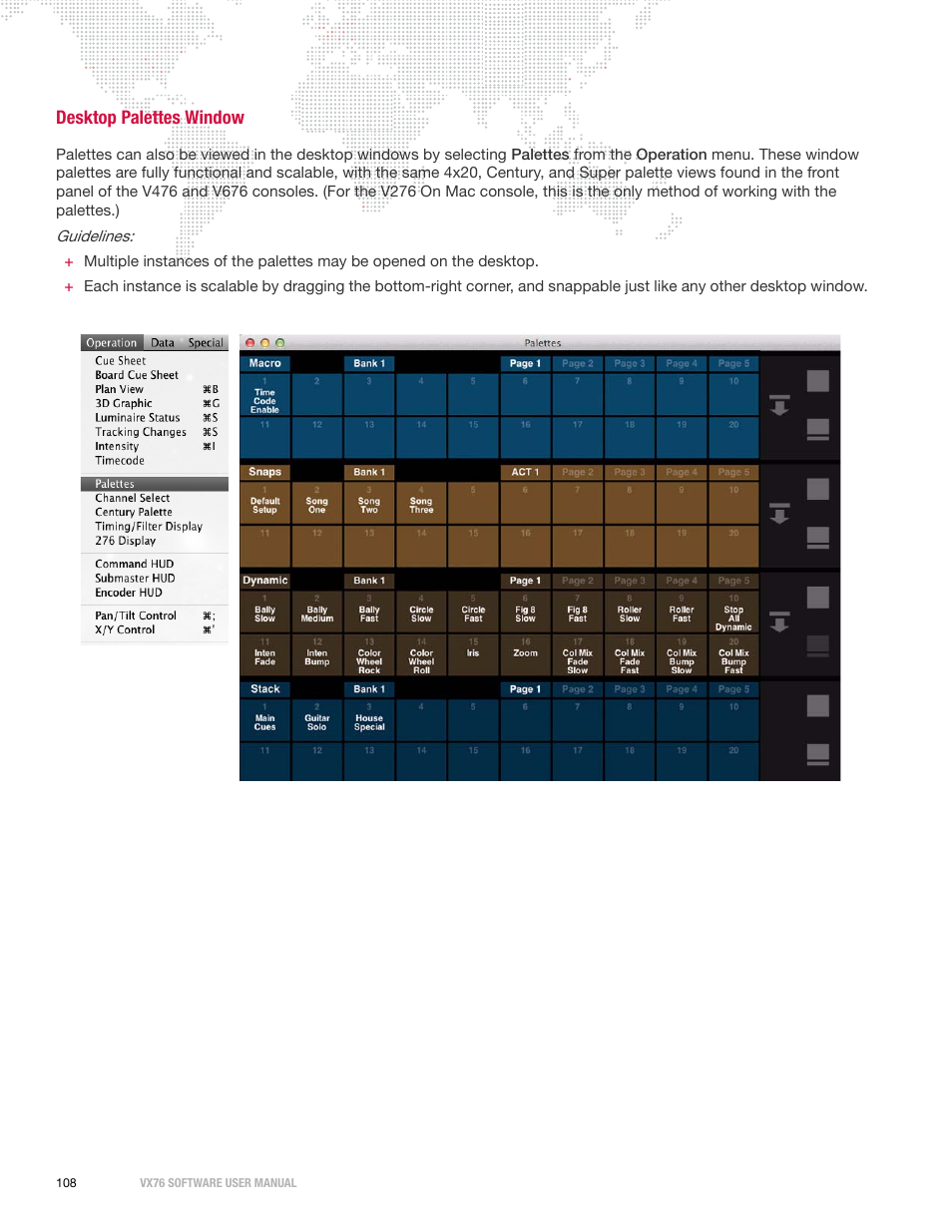 Desktop palettes window | PRG Vx76 User Manual 3.6 User Manual | Page 124 / 418