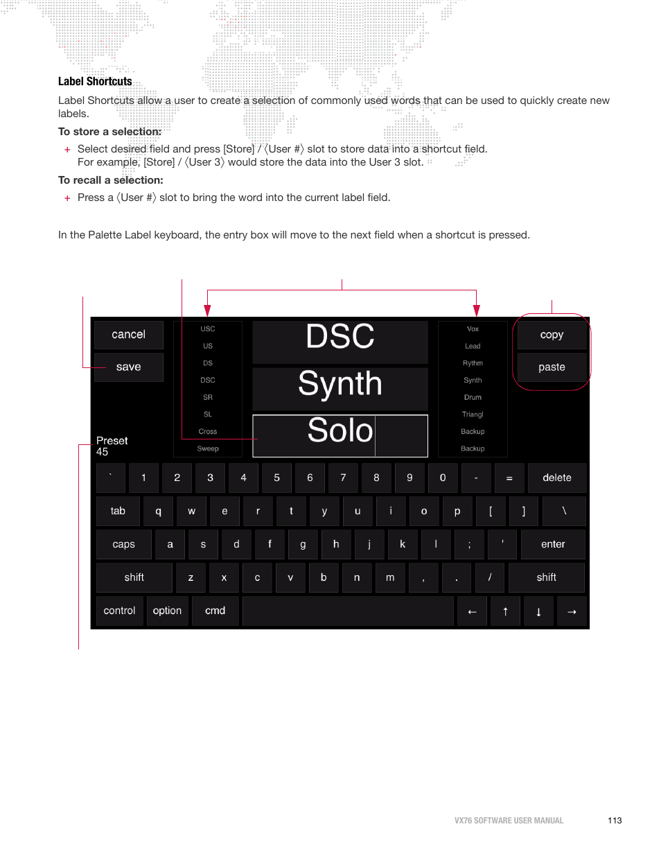 Label shortcuts | PRG Vx76 User Manual 3.6 User Manual | Page 129 / 418