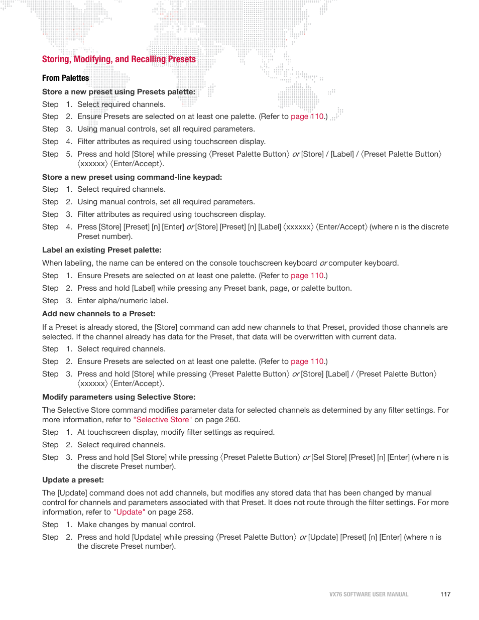 Storing, modifying, and recalling presets, From palettes | PRG Vx76 User Manual 3.6 User Manual | Page 133 / 418