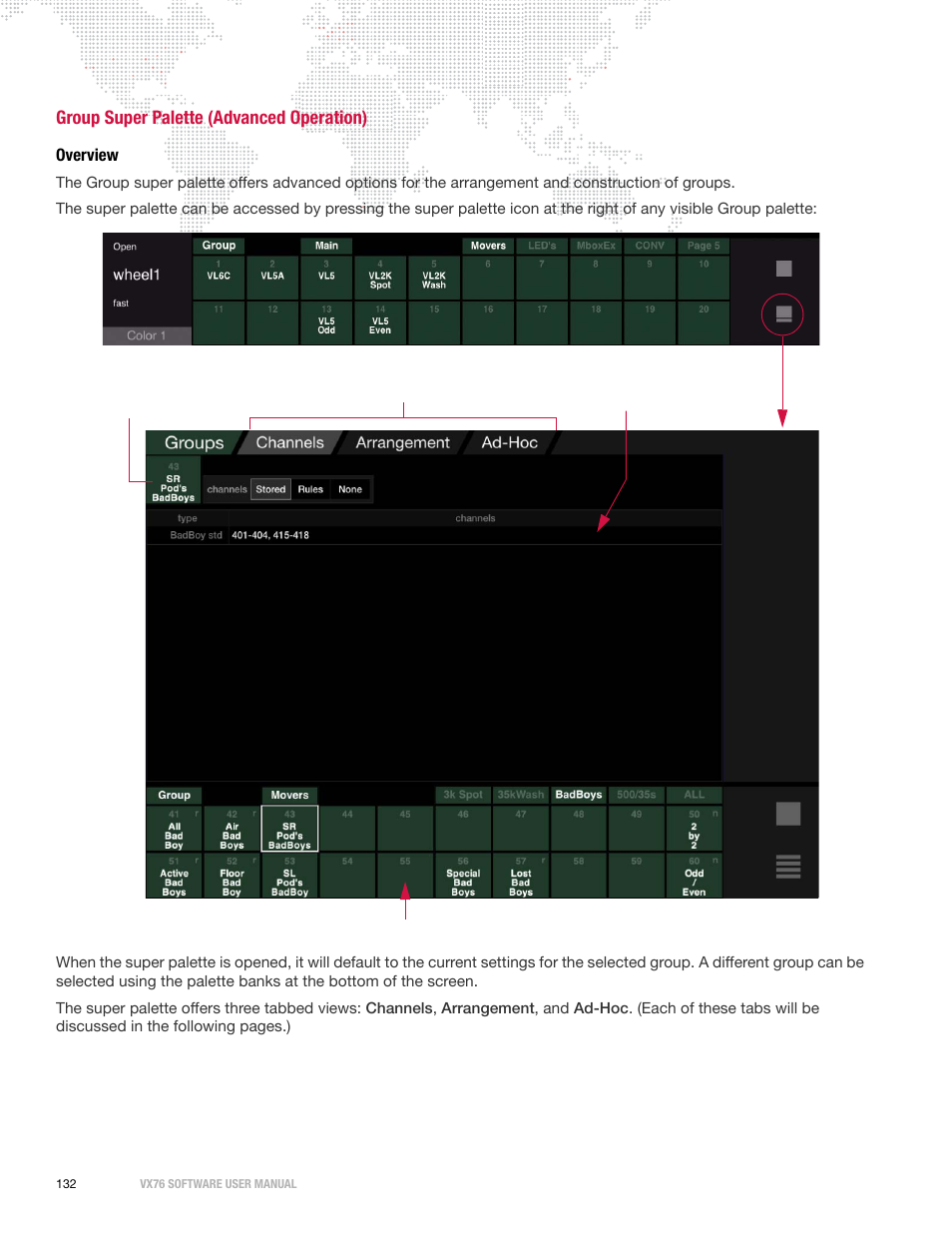 Group super palette (advanced operation), Overview, Group super palette | Advanced operation) | PRG Vx76 User Manual 3.6 User Manual | Page 148 / 418