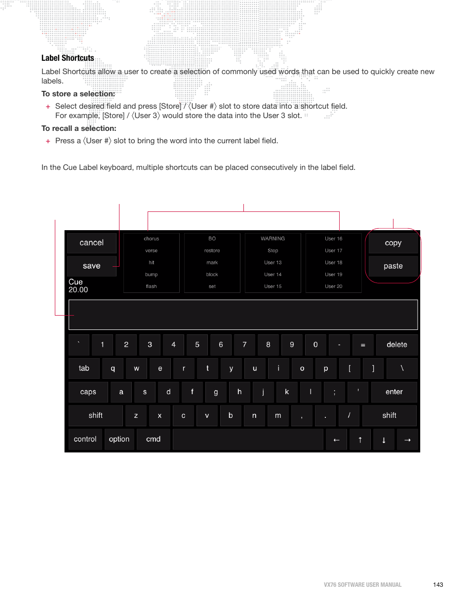 Label shortcuts | PRG Vx76 User Manual 3.6 User Manual | Page 159 / 418
