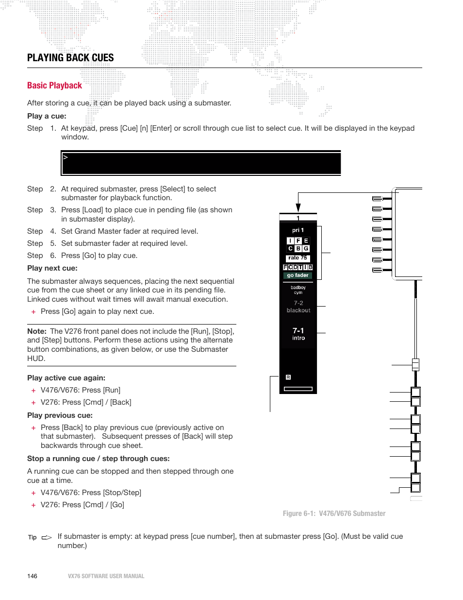 Playing back cues, Basic playback | PRG Vx76 User Manual 3.6 User Manual | Page 162 / 418