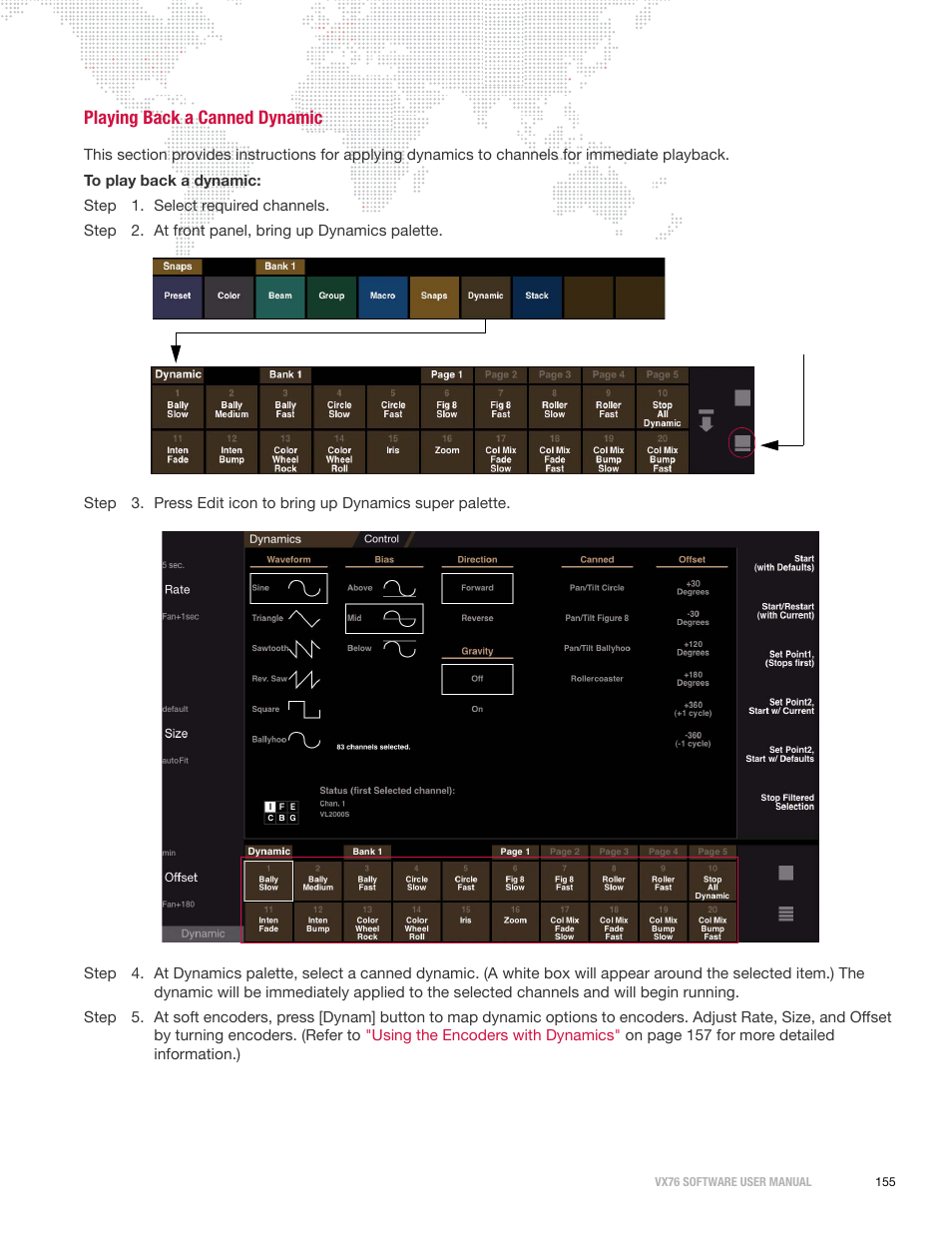 Playing back a canned dynamic | PRG Vx76 User Manual 3.6 User Manual | Page 171 / 418