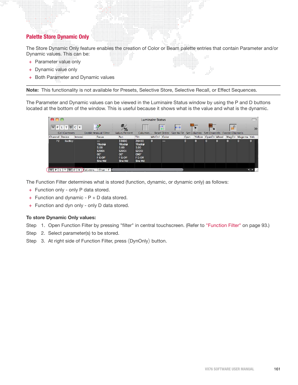 Palette store dynamic only | PRG Vx76 User Manual 3.6 User Manual | Page 177 / 418