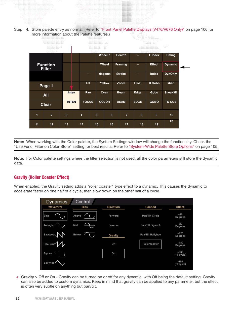 Gravity (roller coaster effect) | PRG Vx76 User Manual 3.6 User Manual | Page 178 / 418