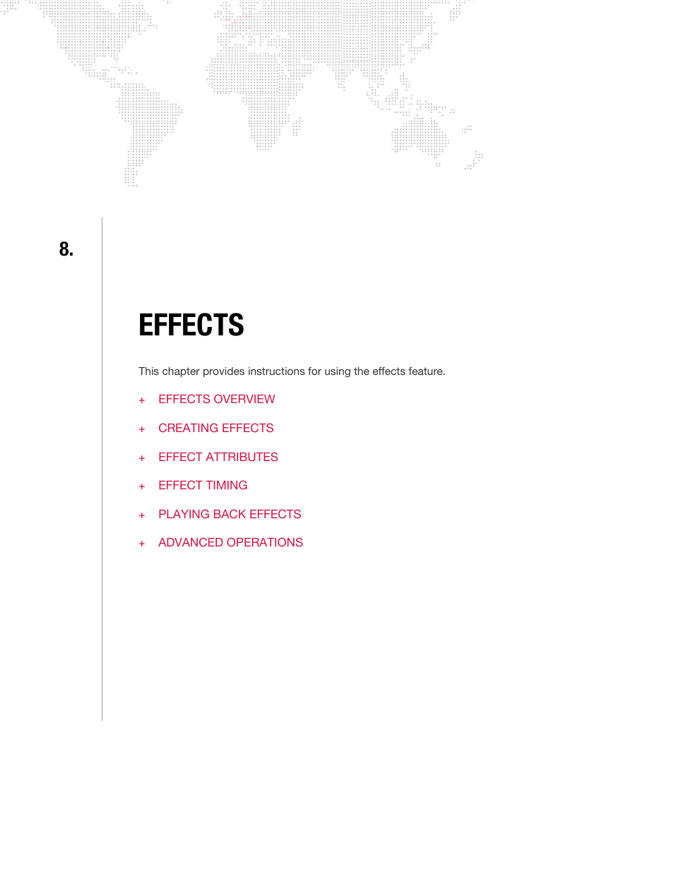 Effects, Chapter 8. effects, Effects" chapter | PRG Vx76 User Manual 3.6 User Manual | Page 185 / 418