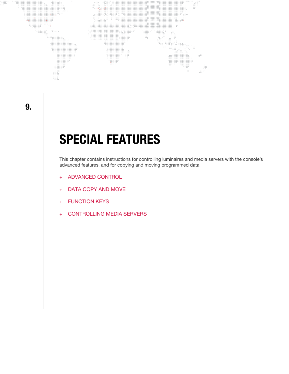Special features, Chapter 9. special features | PRG Vx76 User Manual 3.6 User Manual | Page 213 / 418